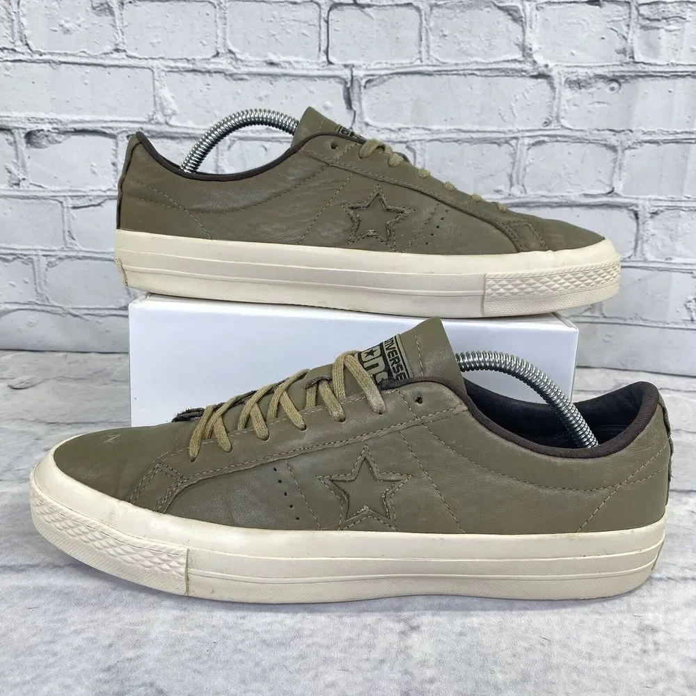 Converse One Star Pro CONS Leather Sneaker Size 9M 10.5W 153707C Jute/Parchment - Picture 1 of 11